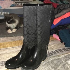 Coach signature rain boots